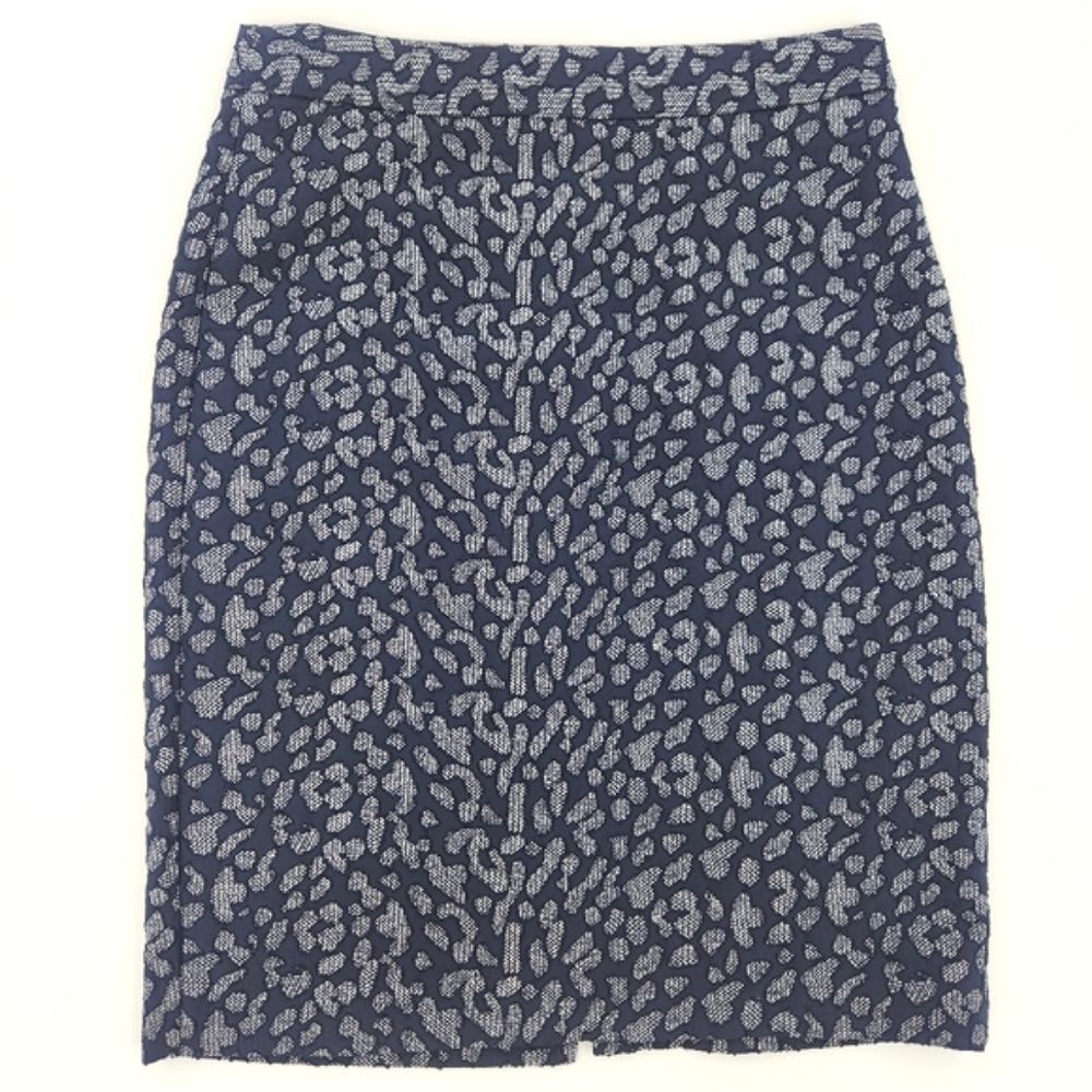 Banana Republic Jacquard Pencil Skirt Womens Size 4 Leopard Animal Print Work